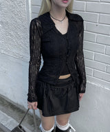 Floral Lace Shirt (2colors)