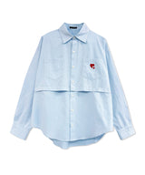 UNISEX 2WAYハートシャツ ブルー