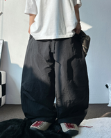 ベルトセット! バルーンユニークナイロンロングパンツ🤍2カラー
