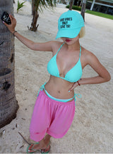 4 color banding harem baggy Aladdin half-length shorts