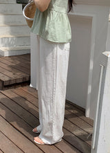Summer Ivory Loose Cotton Wide Pants (3color)