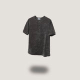 Veloa ribbed henley neck knit (4color)