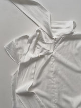 Tie-neck Strap Cap Sleeve Blouse