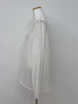 Damaged See-through Boat Neck Loose Fit Knit