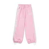 Smog Motif Wide String Sweatpants [Pink]