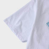 スカイブルークラシックビッグロゴクルーネックホワイトショートスリーブTシャツ [Unisex]