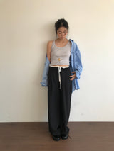 Silk Turn-Up Slacks (2color)