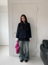 ハンディキュフードダブルショートジャケット
