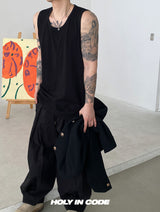 No.0670 basic slit sleeveless (3color)