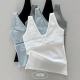Raymon Basic V-Neck Wrap Sleeveless Top 4 Colors