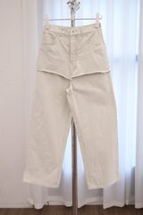 ウォッシュド デニム スカートパンツ(Beige/2size)