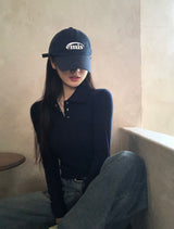 BELLIDE MADE] スナップボタンビッグカラーTシャツ