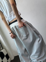 Seazny Contrast Side Pintuck Balloon Pants with Keyring 4color