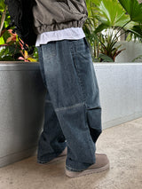 Gracie Double Pintuck Balloon Denim Pants