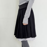 Layered Pleats Skirt  