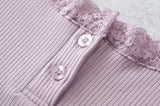Lilac Lace Button Tank Top 231646396