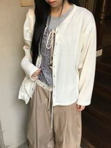 Pino Crop Ribbed Button Cardigan (5c)