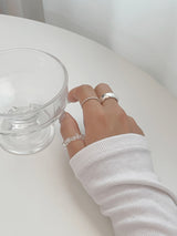 [4 set] summer beads layered ring set / bold summer ring