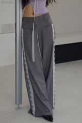 lace pocket wide slacks