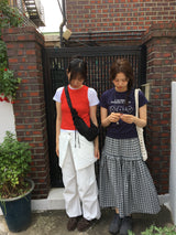 Nylon wrap skirt pants (2color)
