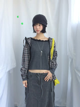 Feminine Flat Neck Long T-Shirt