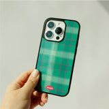 【MADE】Green Check iPhone case [Glossy Glass/Magsafe]