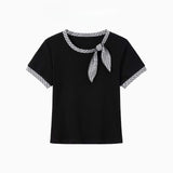 Check Ribbon Accent Tee 232427729