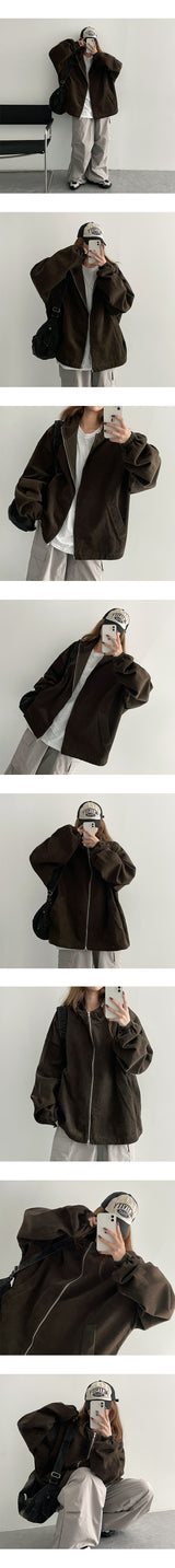 Culdeen Over Corduroy Hooded Zip-Up Jumper