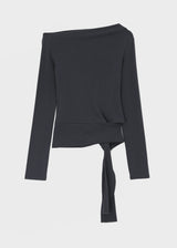 [MADE] Yuyu Strap Asymmetrical Long Sleeve Tee