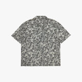 botanical drawing open collar shirt_ivory
