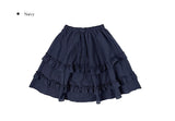 Warmin Frill Banding Check Midi Skirt