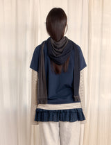 REVERSIBLE FRILL MUFFLER (NAVY)