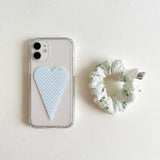 check blue heart jellhard phone case