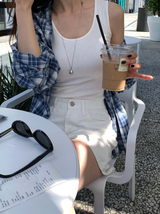エブリンステッチーモダルUネックスリーブレス / 4カラーズ