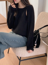 JF Slit Round Rib Loose Knit (5color)