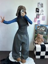 ストリング🩶ピグメントトラックロングパンツ 🩶🤎🖤3カラー