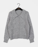 Coam Punching Big Collar Knit Cardigan