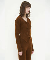 ASYMMETRIC COLOR KNIT CARDIGAN