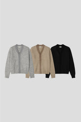 LMN Garment ツートン スナップ カーディガン (3色)