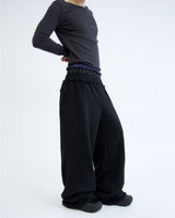 Stud underwear sweatpants - Black