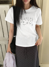 26SS★ [BAONHAUS] ポデンヌ プリント クロップショートスリーブTシャツ