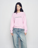 25FW WOMAN ラウンドフォントレタリングクロップスウェット ライトピンク