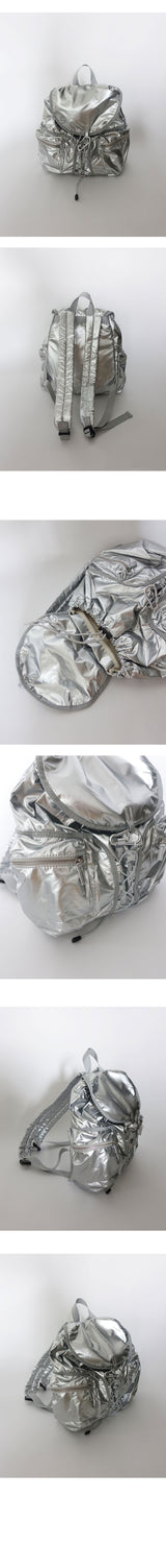 SILVER GLOSSY BACKPACK