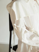 TRENCH RIBBON SHIRT / WHITE