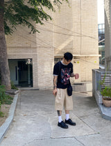No.1295 never printing ringer half T (3color)