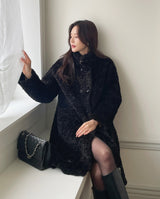 Betia High Neck Boucle Mustang Double Long Coat