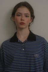 Weekly collar t-shirt_blue