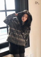 #Cozy Nordic Boa Fleece Hood Jumper (2color)