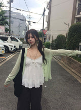 Robit Lace Flare Frill Sleeveless Blouse