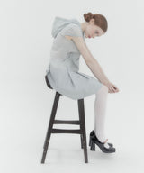 Dolls Hoodie Cap Sleeve Dress Sky